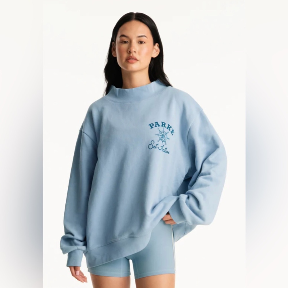 NIB! SET x Parke Sail Graphic Mockneck Sweatshirt (S/M)